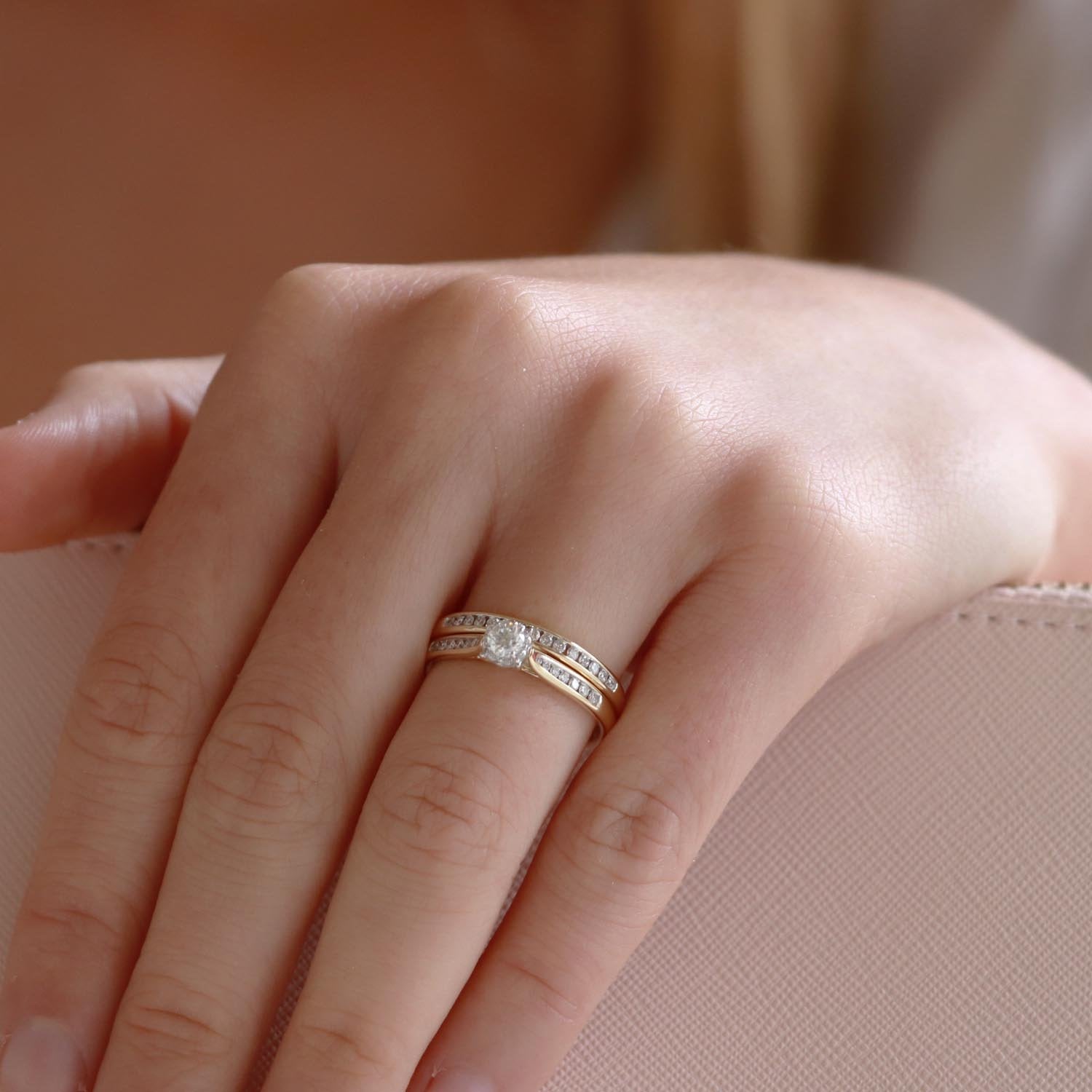 Engagement & Wedding Ring Set with 0.50ct Diamonds in 9ct Yellow Gold