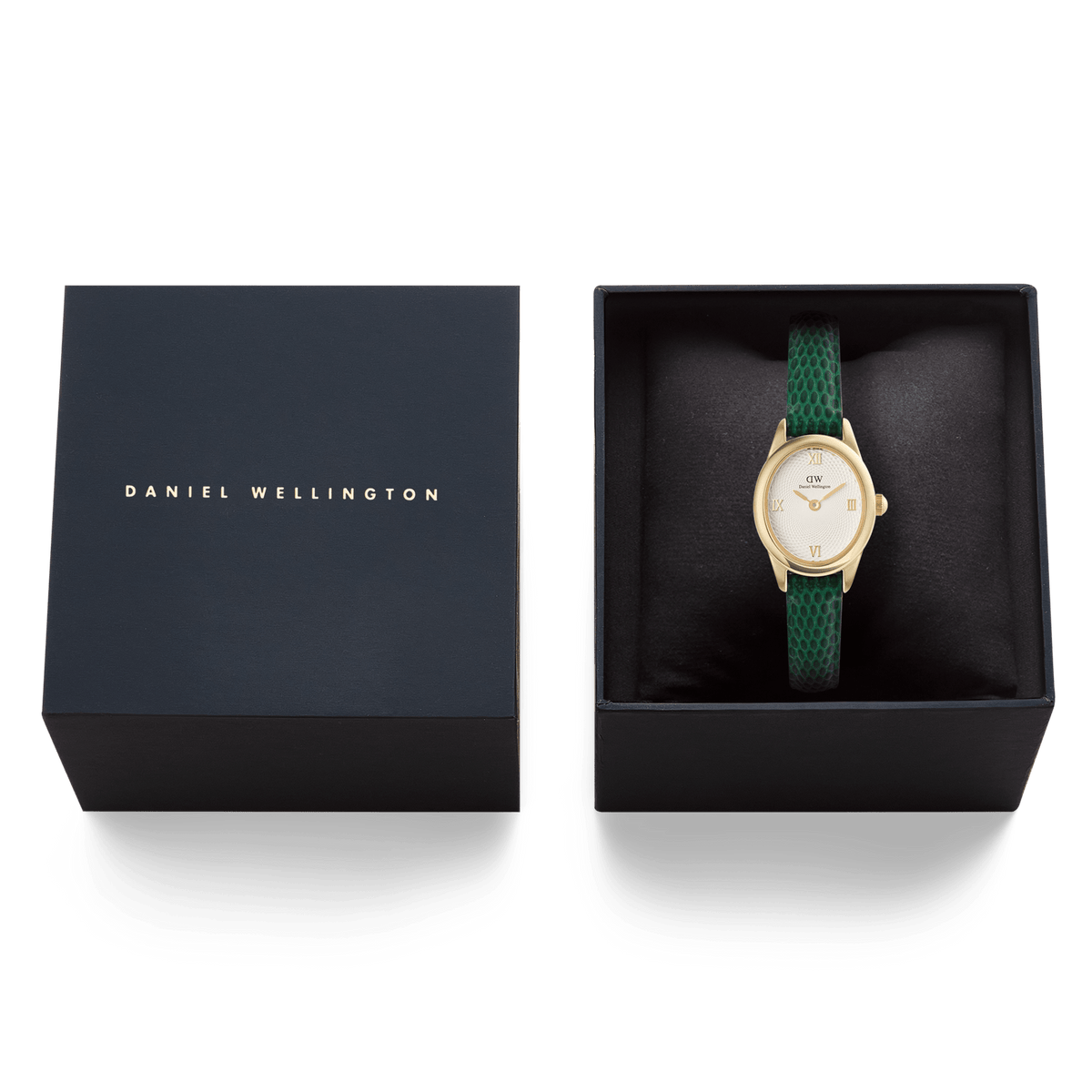 Daniel Wellington Ophelia Mini Green Lizard White Guilloché Gold