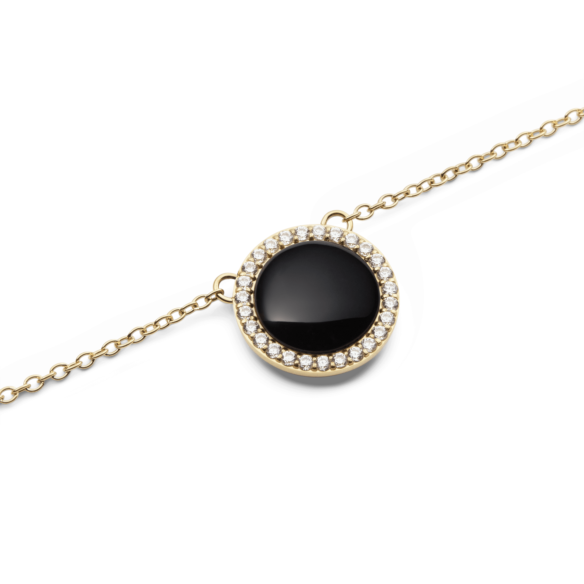 Daniel Wellington Audrey Necklace Black Agathe Gold