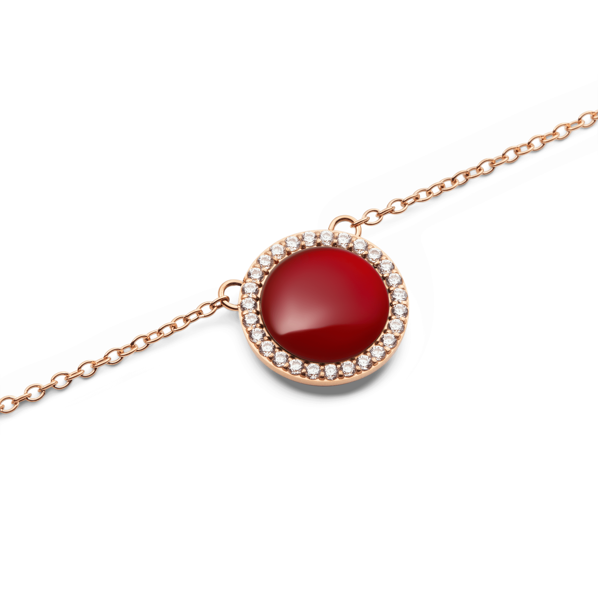 Daniel Wellington Audrey Necklace  Red Agathe Rose Gold