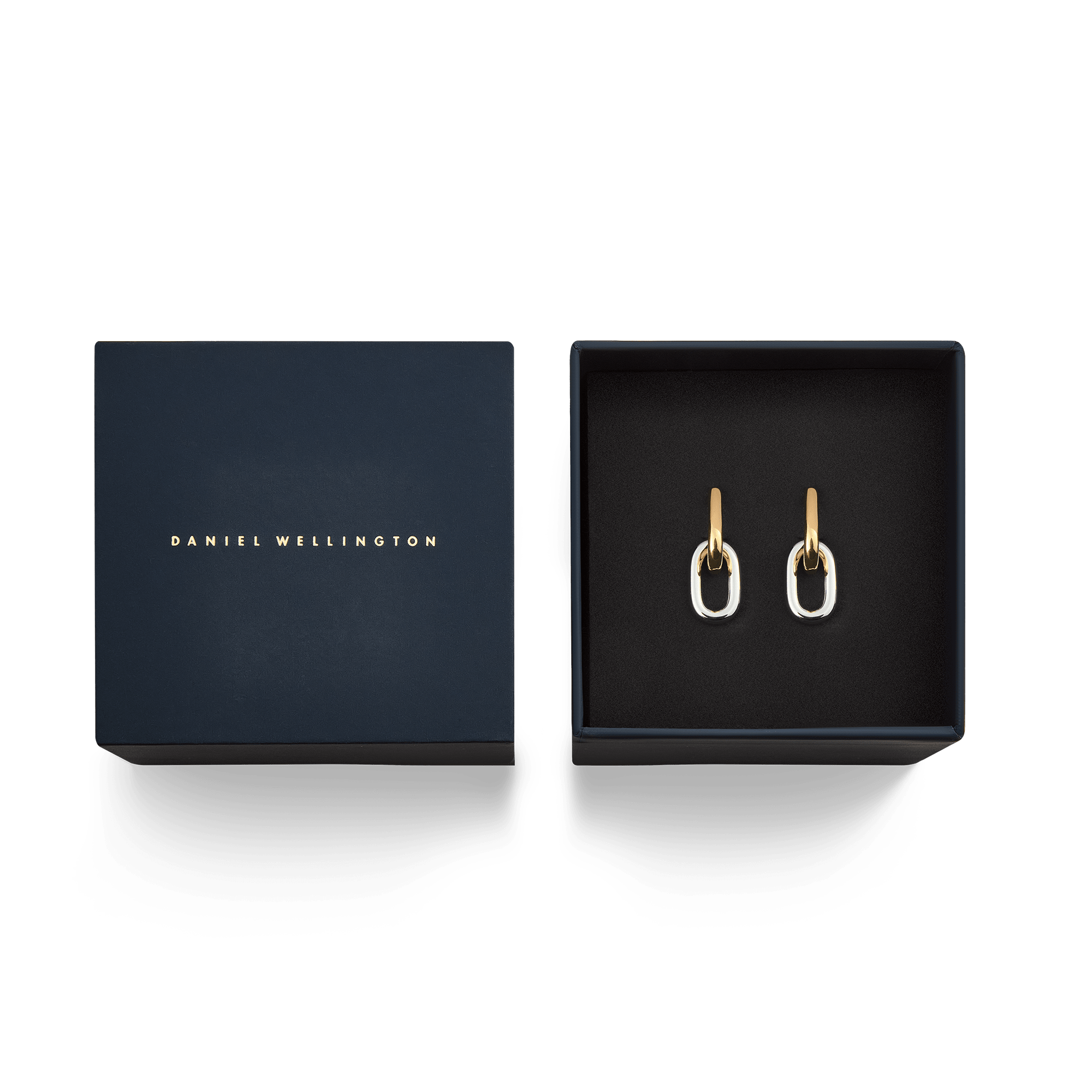 Daniel Wellington Contrast Link Earrings Two Tone Gold