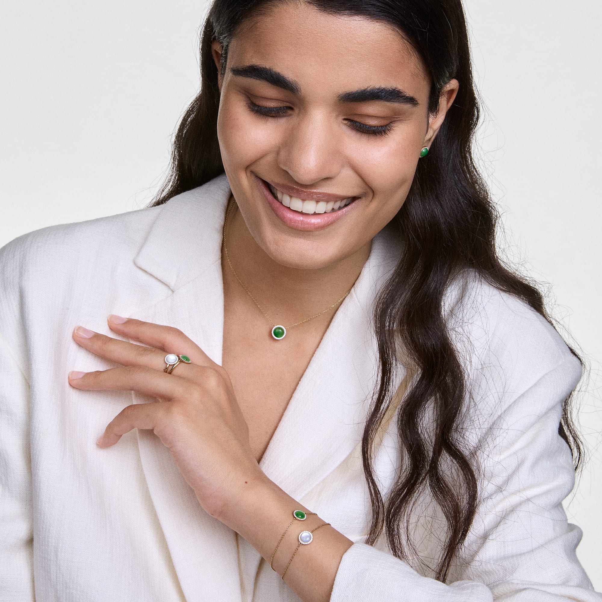 Daniel Wellington Audrey Necklace Jade Rose Gold