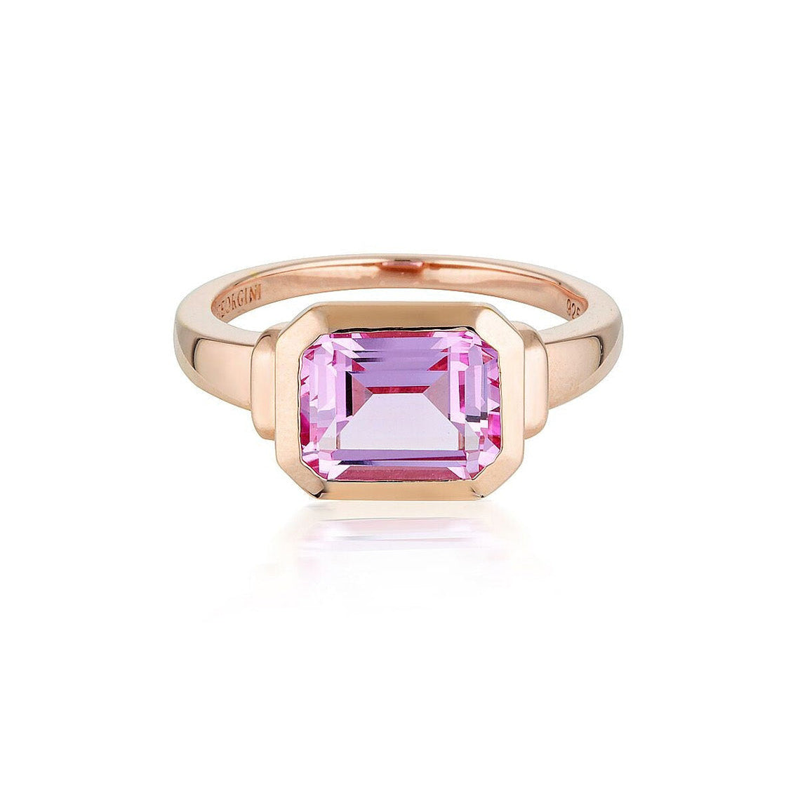Emilio Pink Sapphire Rose Gold Zion Ring