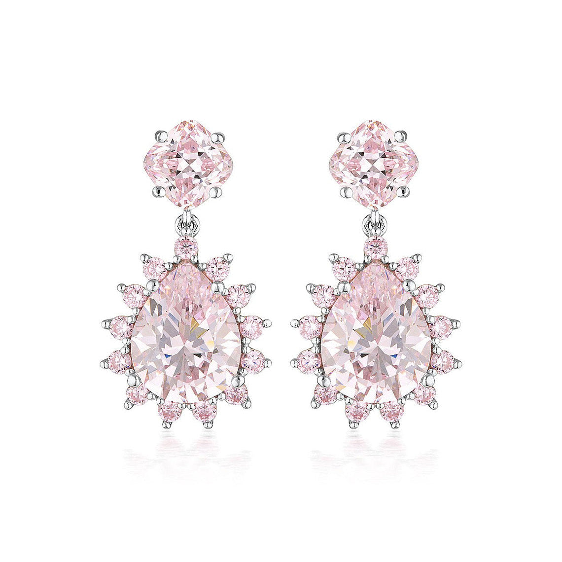 Luxe Velluto Earrings Pink / Silver