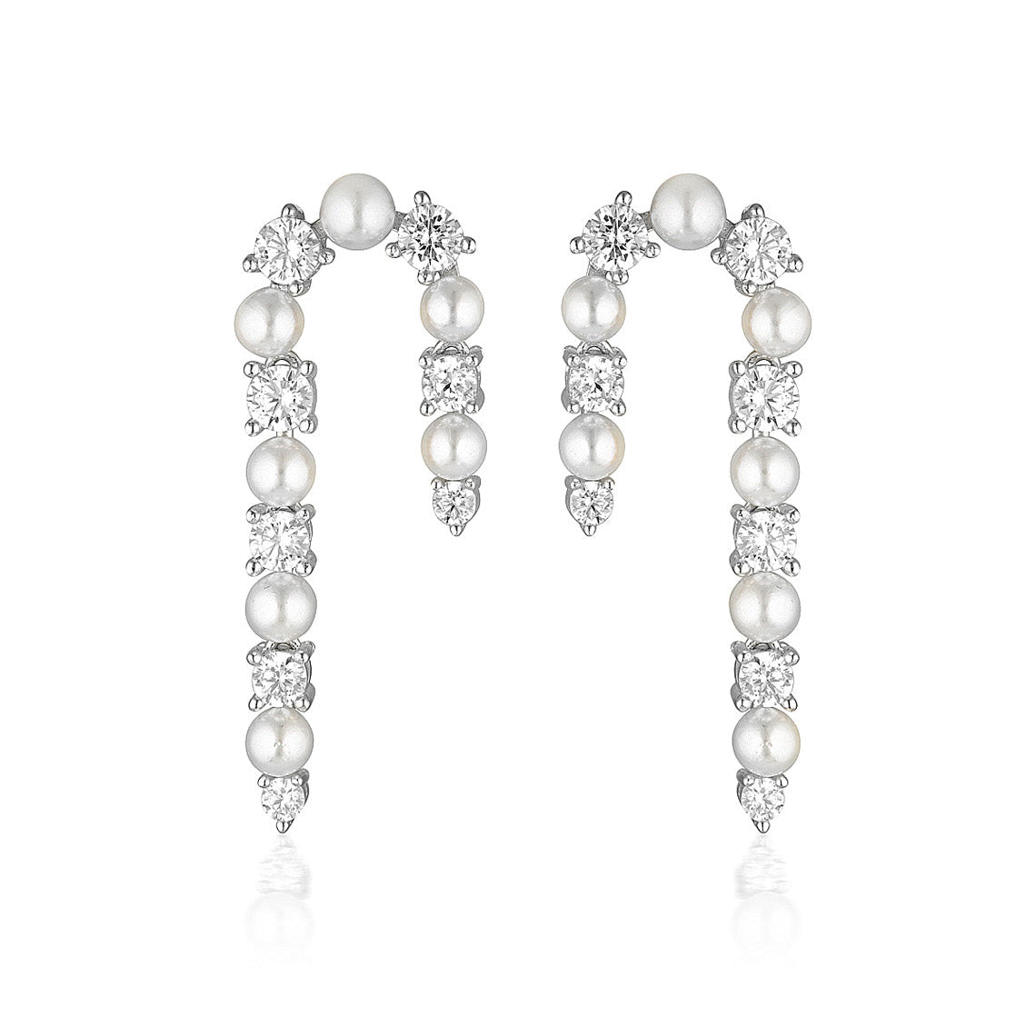 Noel Nights Candy Cane Earrings Silver