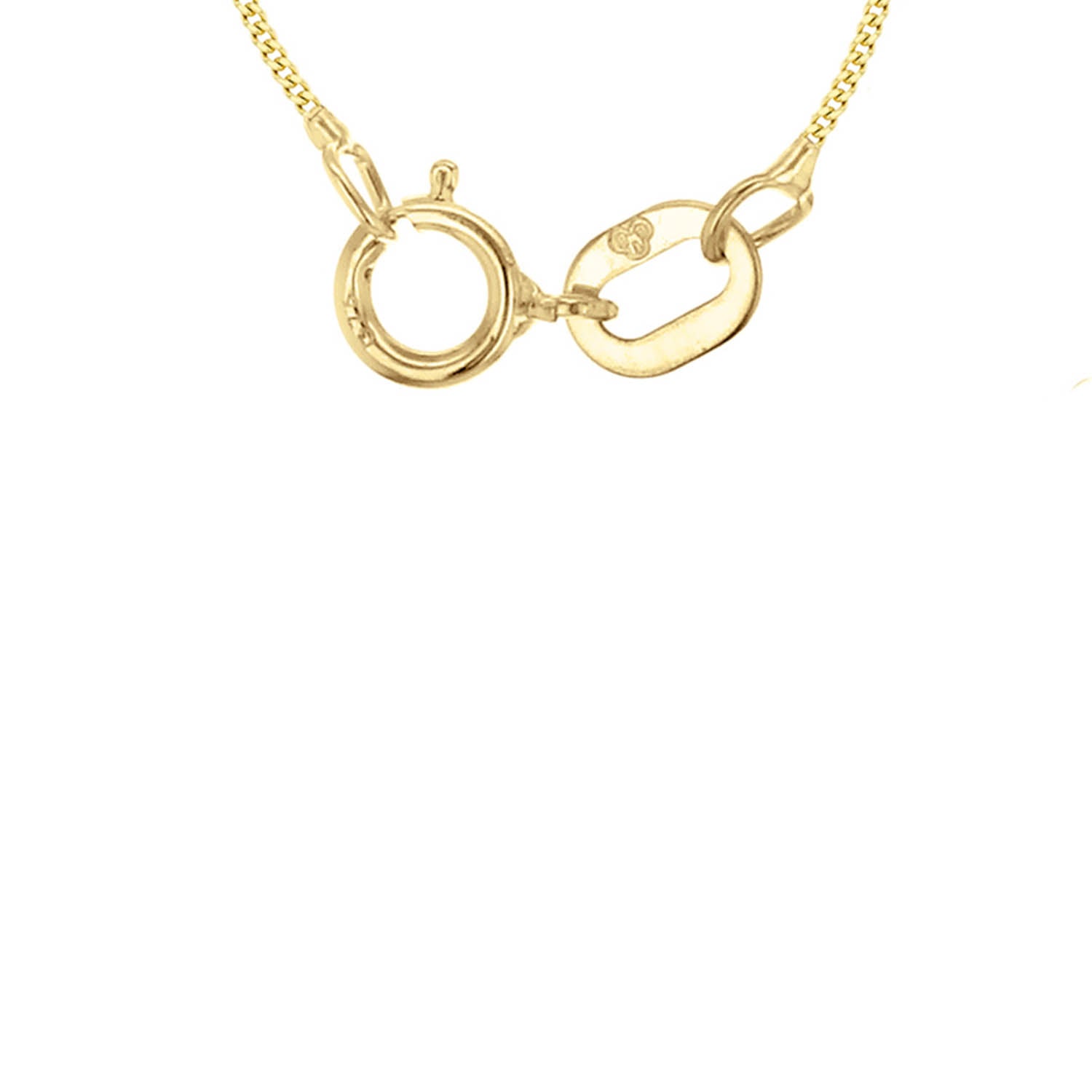 9ct Yellow Gold Solid Cut Curb Chain 50cm