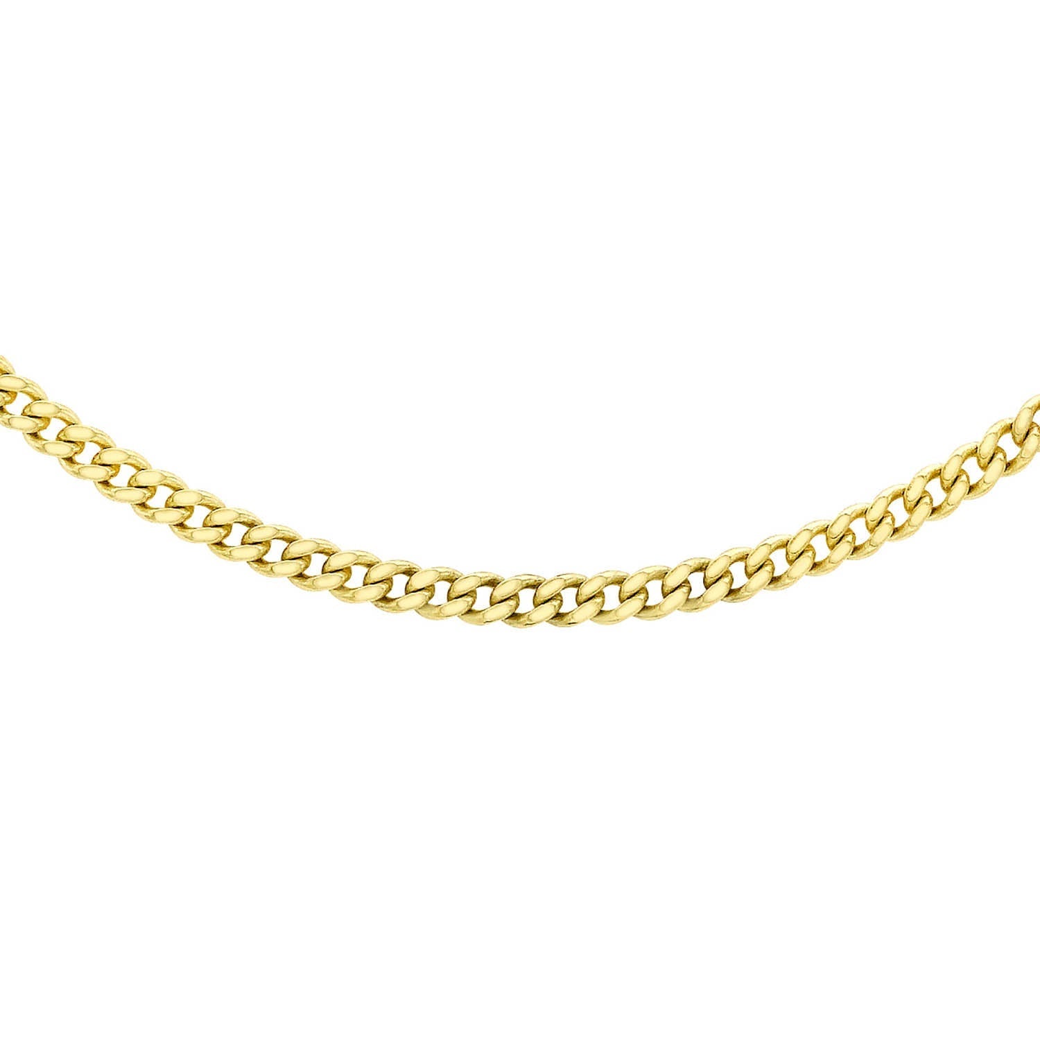 9ct Yellow Gold Solid Cut Curb Chain 50cm