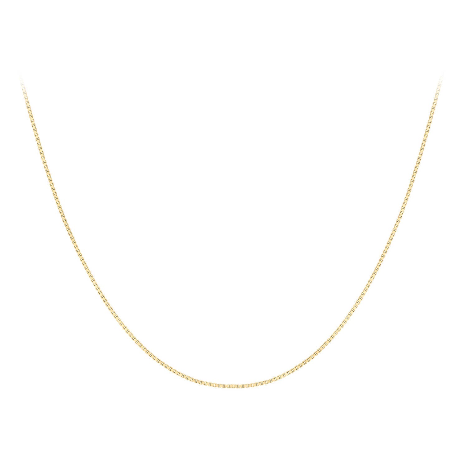 9ct Yellow Gold Solid Venetian Box Chain 45-50cm
