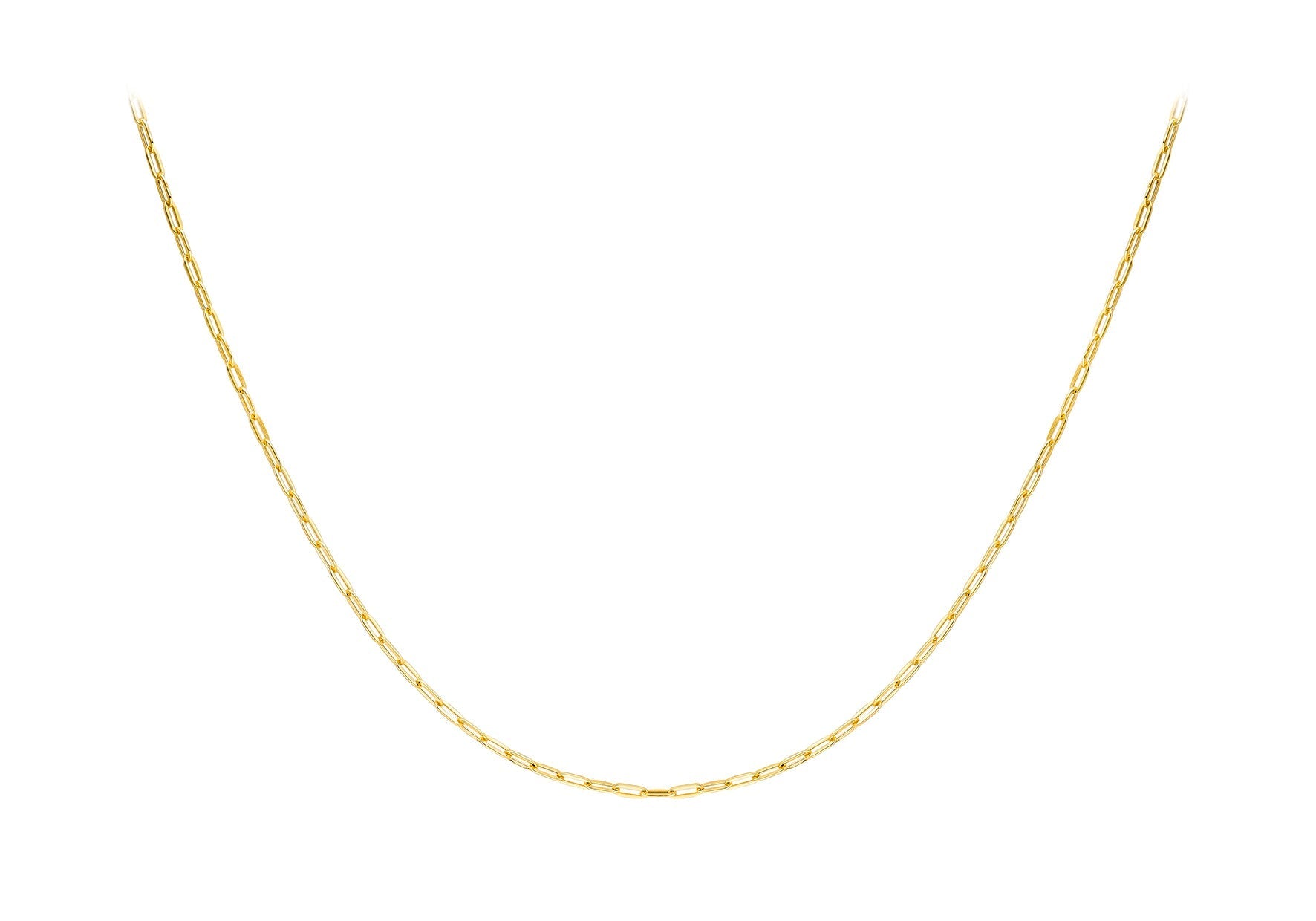 9ct Yellow Gold Paper Chain Necklace 50 cm