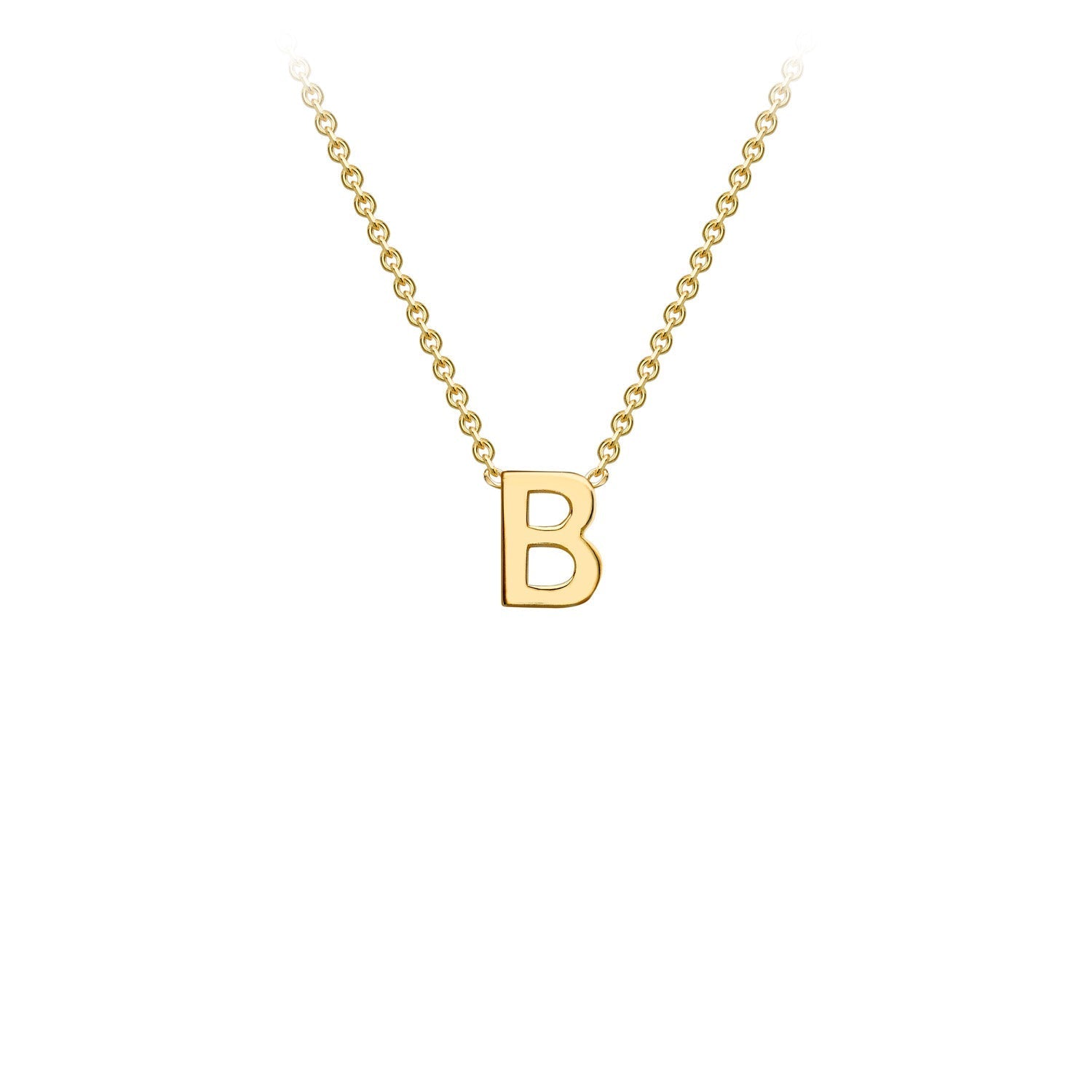 9ct Yellow Gold 'B' Initial Adjustable Letter Necklace 38/43cm