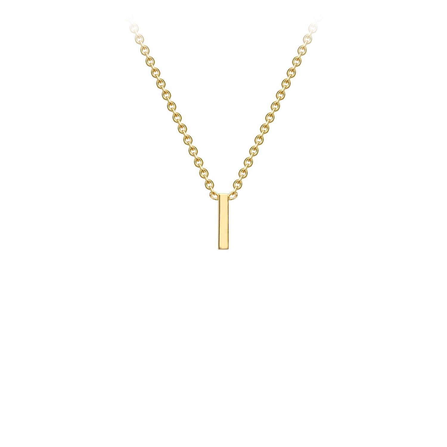 9ct Yellow Gold 'I' Initial Adjustable Letter Necklace 38/43cm
