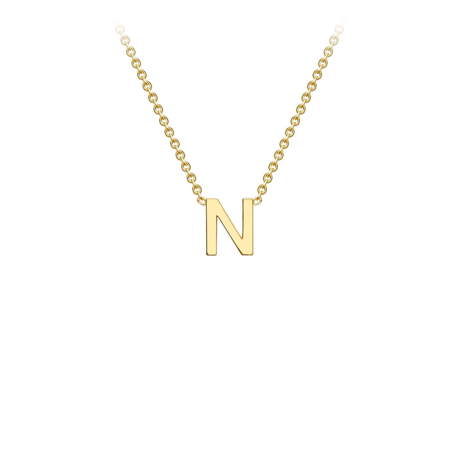 9ct Yellow Gold 'N' Initial Adjustable Letter Necklace 38/43cm