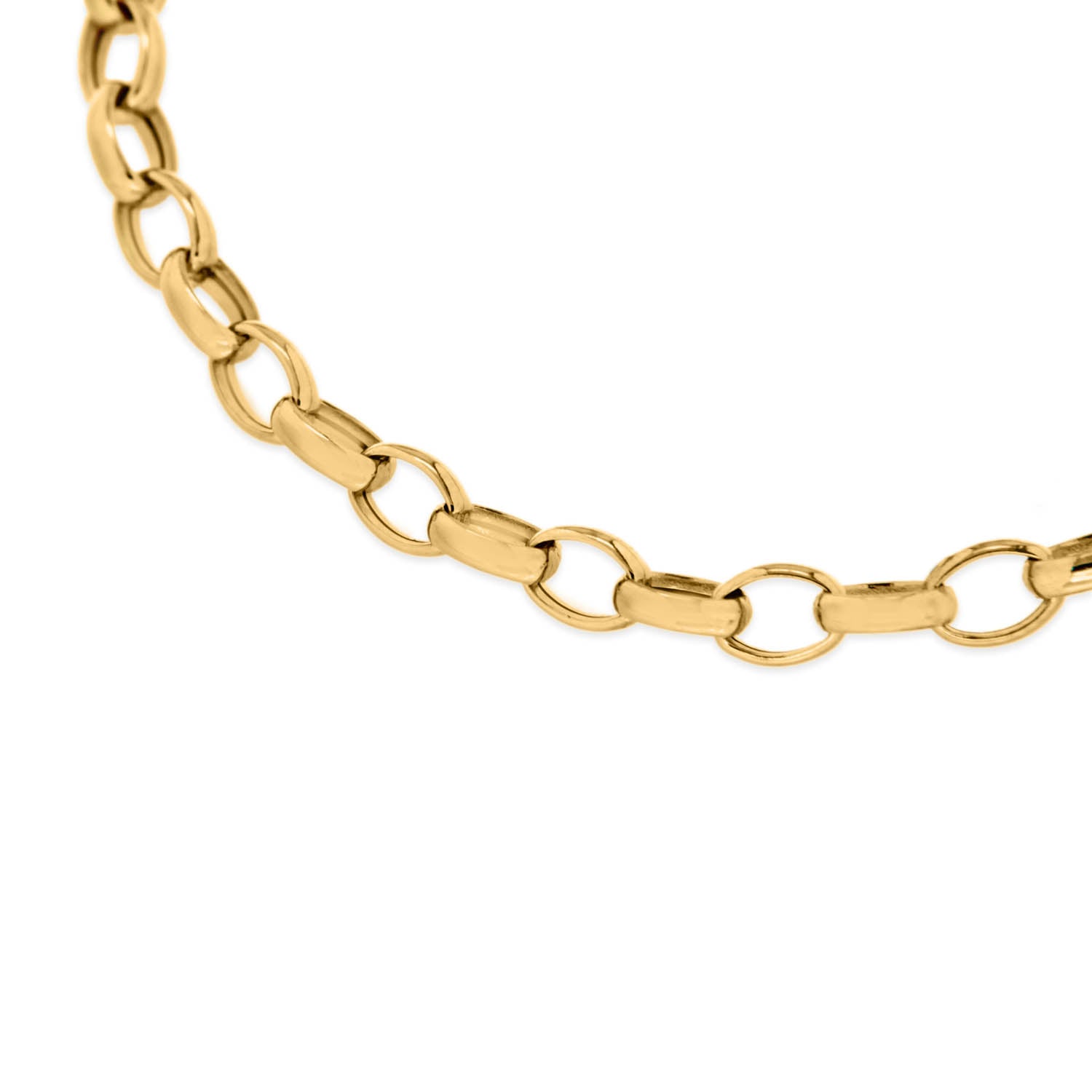 9ct Yellow Gold Oval Belcher Bracelet 19cm