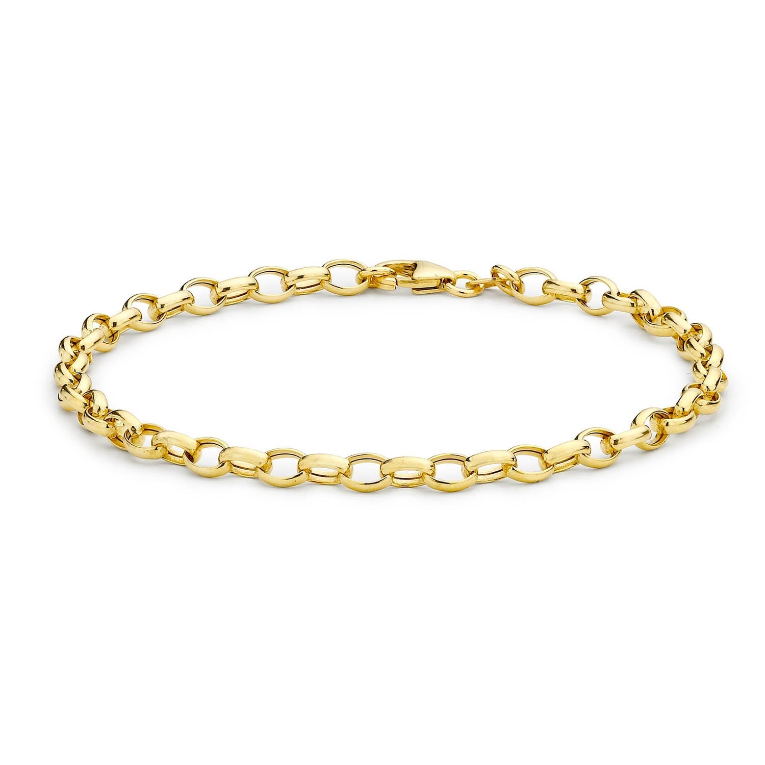 9ct Yellow Gold Oval Belcher Bracelet 19cm