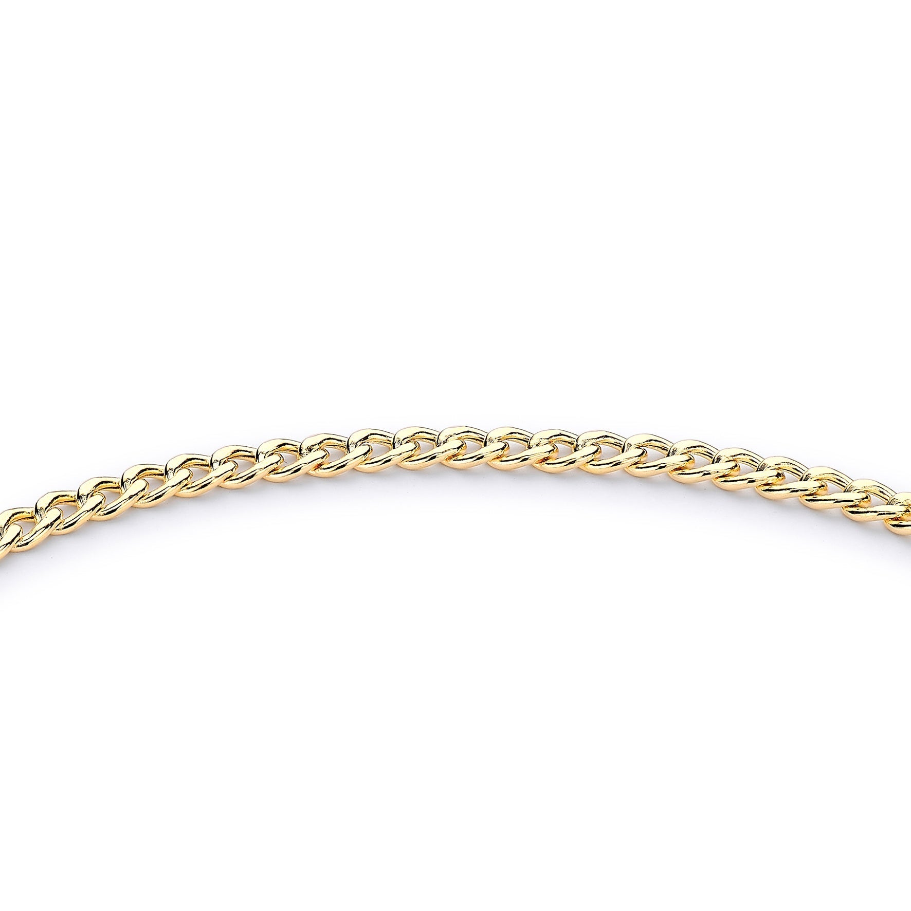 Glow 9ct Gold Hollow Curb Albert T-Bar Bracelet 19cm