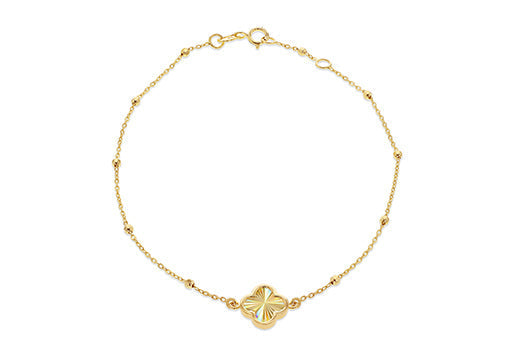 9ct Yellow Gold Rainbow Petal Bracelet 17.8-19cm