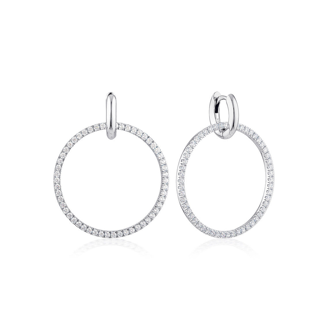 Julietta Round Drop Earrings Silver
