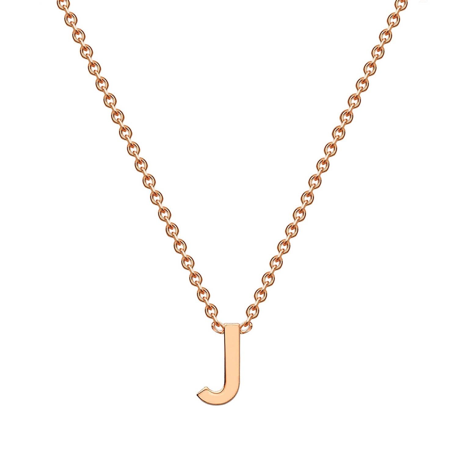 9ct Rose Gold 'J' Initial Adjustable Letter Necklace 38/43cm