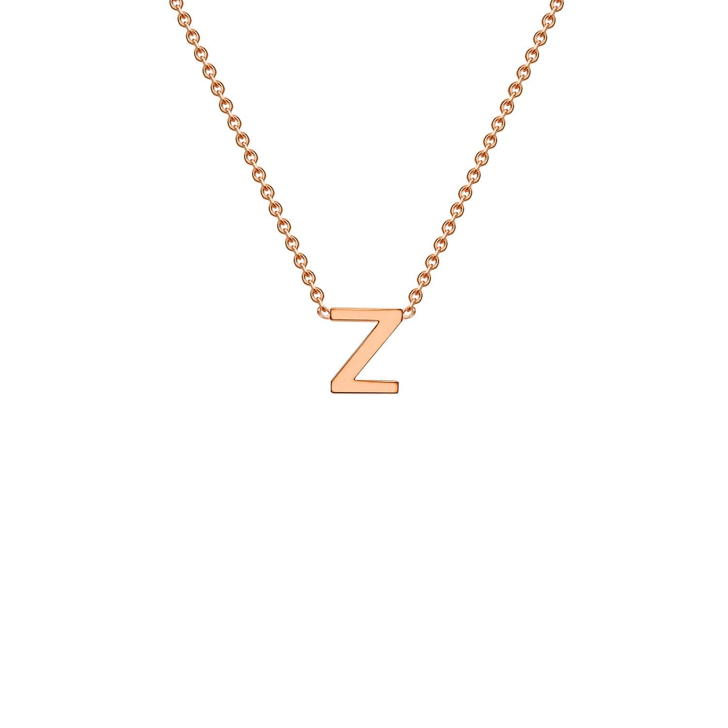 9ct Rose Gold 'Z' Initial Adjustable Letter Necklace 38/43cm