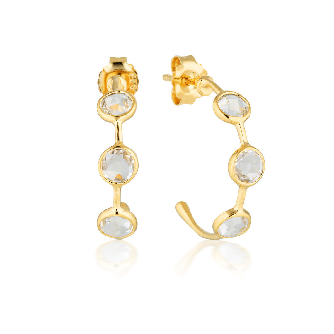 Kiklo White Topaz Hoop Gold