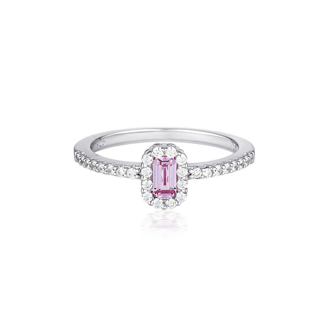 Paris Sapphire Ring Pink Silver