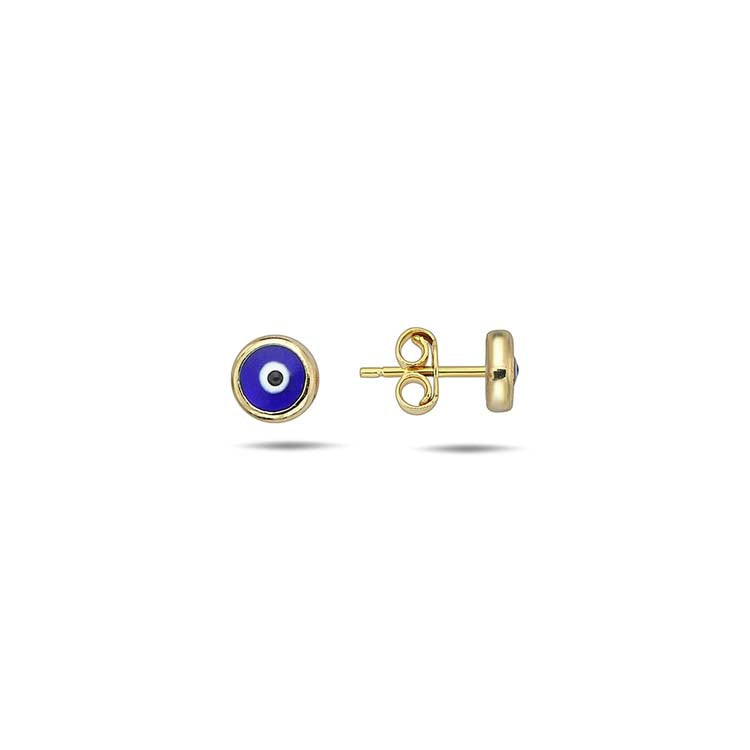 9ct Yellow Gold Nazar Stud Earrings