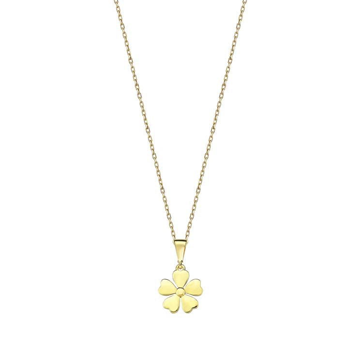 9ct Yellow Gold Flower Necklace 40-45cm