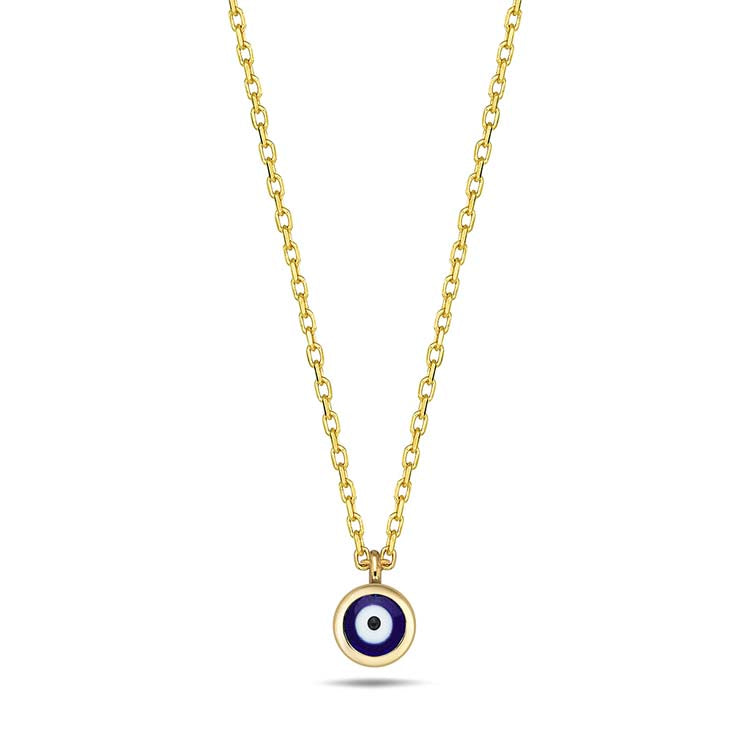 9ct Yellow Gold Petite Nazar Necklace 40-45cm