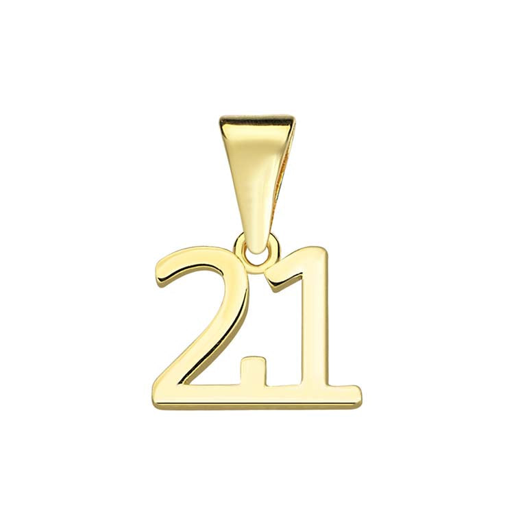 9ct Yellow Gold '21' Pendant