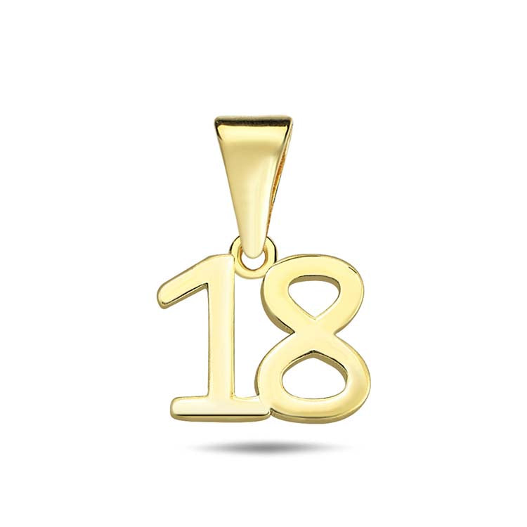 9ct Yellow Gold '18' Pendant