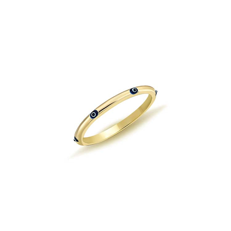 9ct Yellow Gold Nazar Stacker Ring