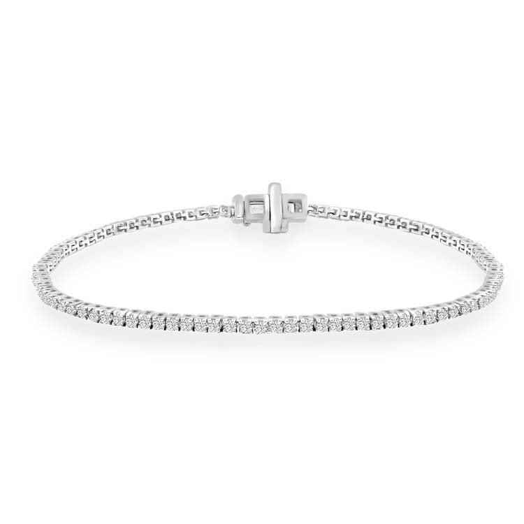 Diamond Tennis Bracelet with 1.00ct Diamonds in 9ct White Gold