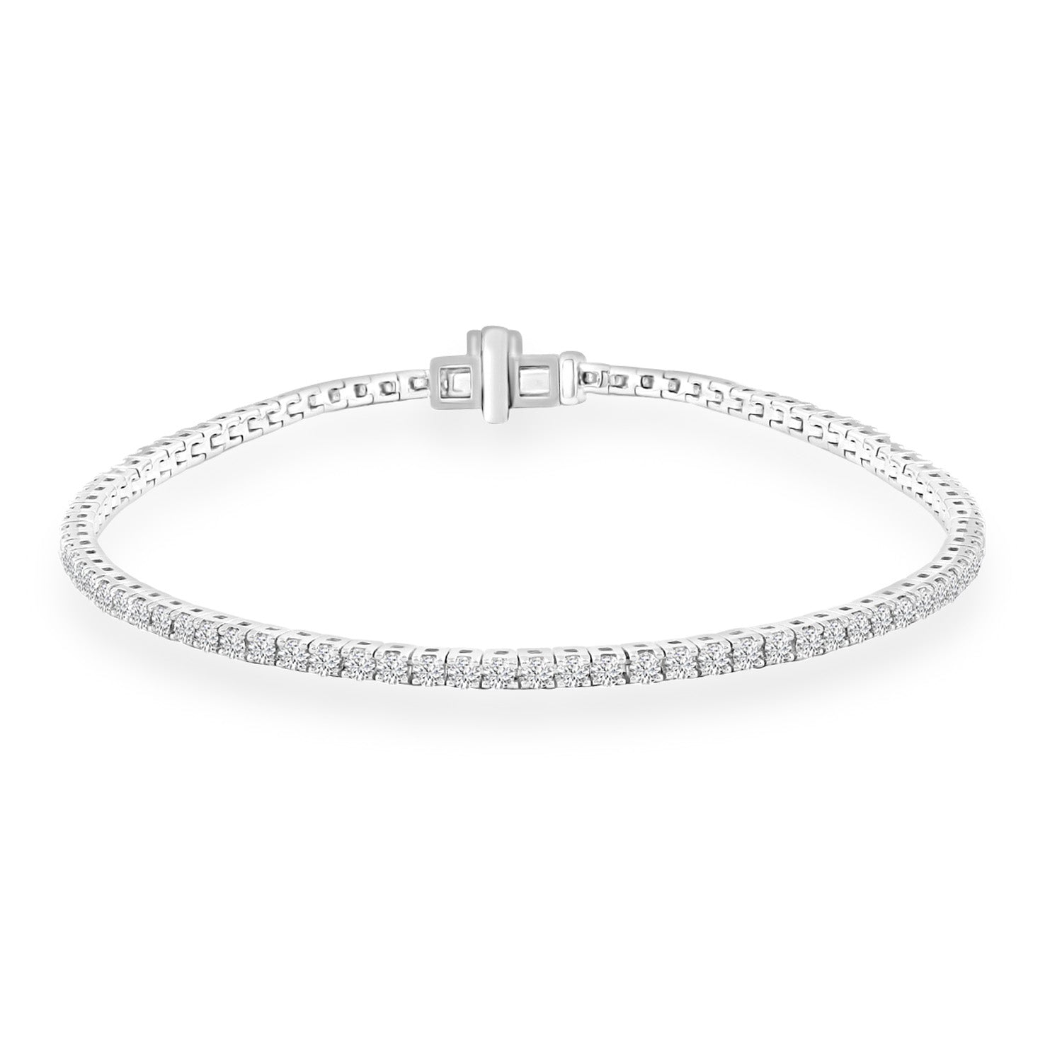 Diamond Tennis Bracelet with 2.00ct Diamonds in 9ct White Gold