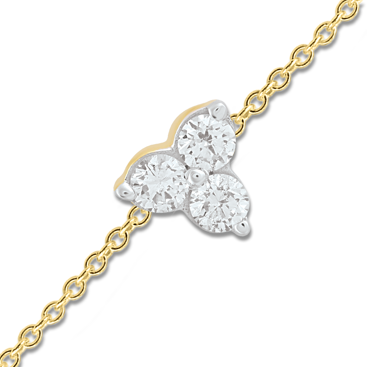 Bracelet with 0.15ct Diamonds in 9ct Yellow Gold 17+2cm