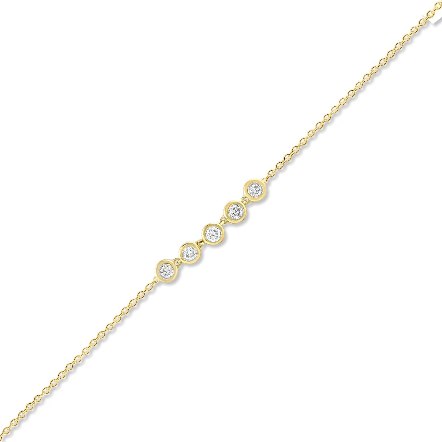 Bracelet with 0.15ct Diamonds in 9ct Yellow Gold 17+2cm