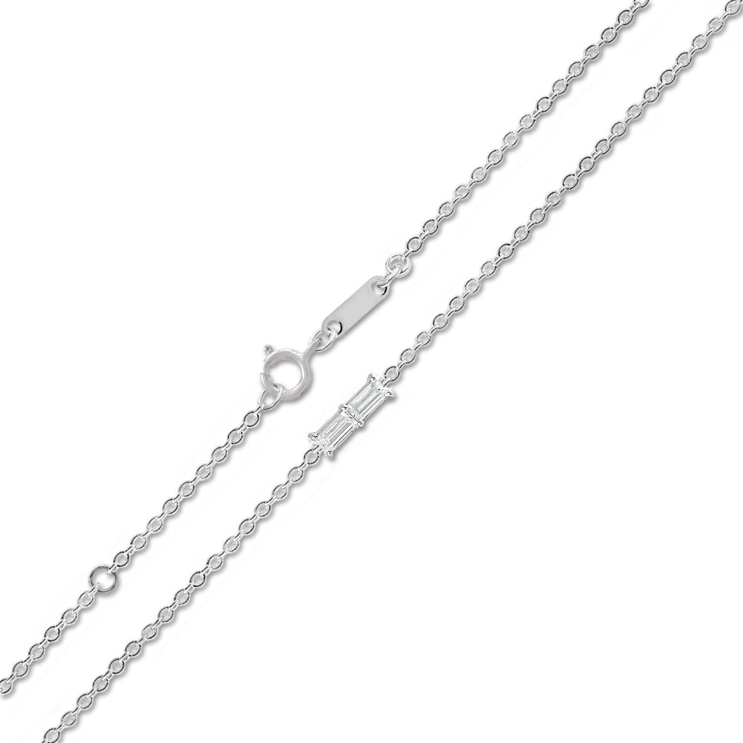 Bracelet with 0.06ct Diamonds in 9ct White Gold 17+2cm