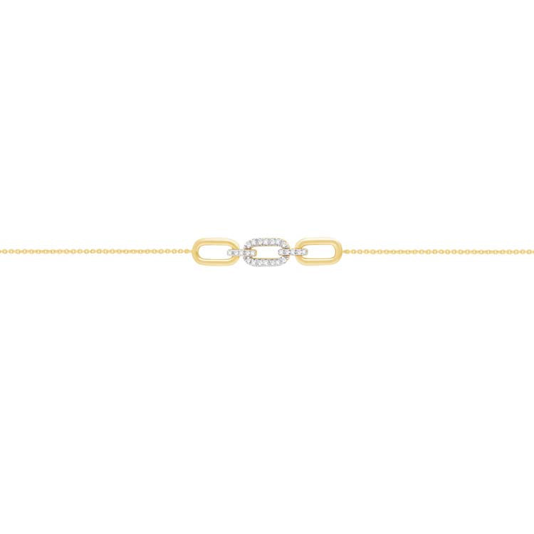 0.10ct Diamond Link Bracelet in 9ct Yellow Gold