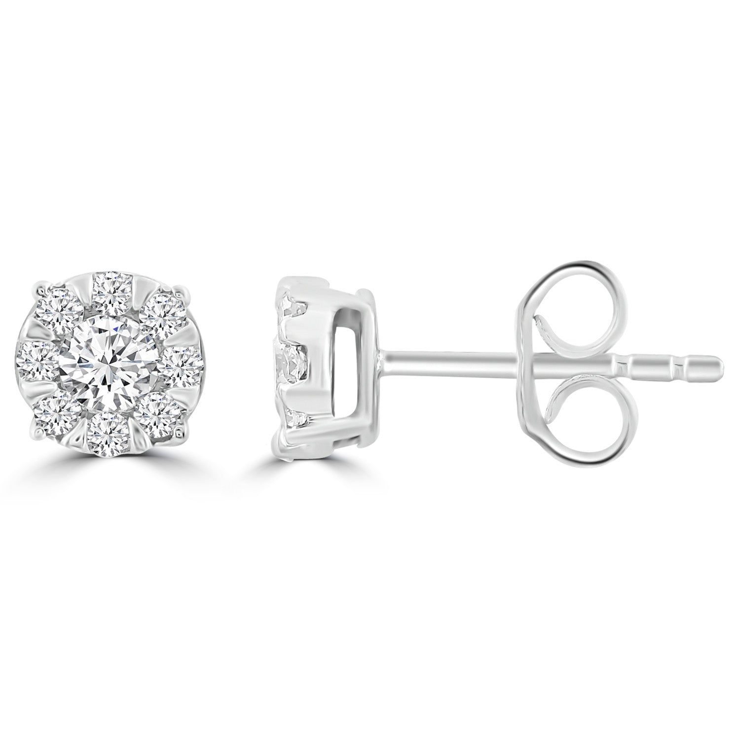 Stud Earrings with 0.25ct Diamonds in 9ct White Gold