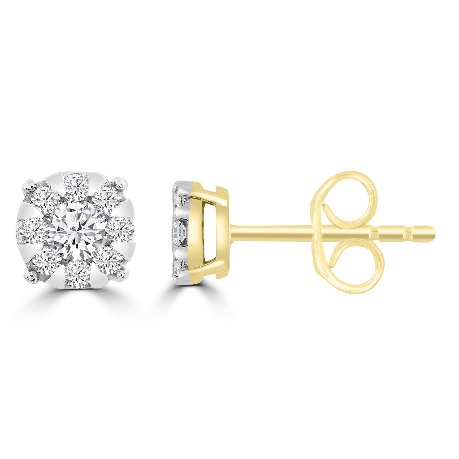 Stud Earrings with 0.33ct Diamonds in 9ct Yellow Gold