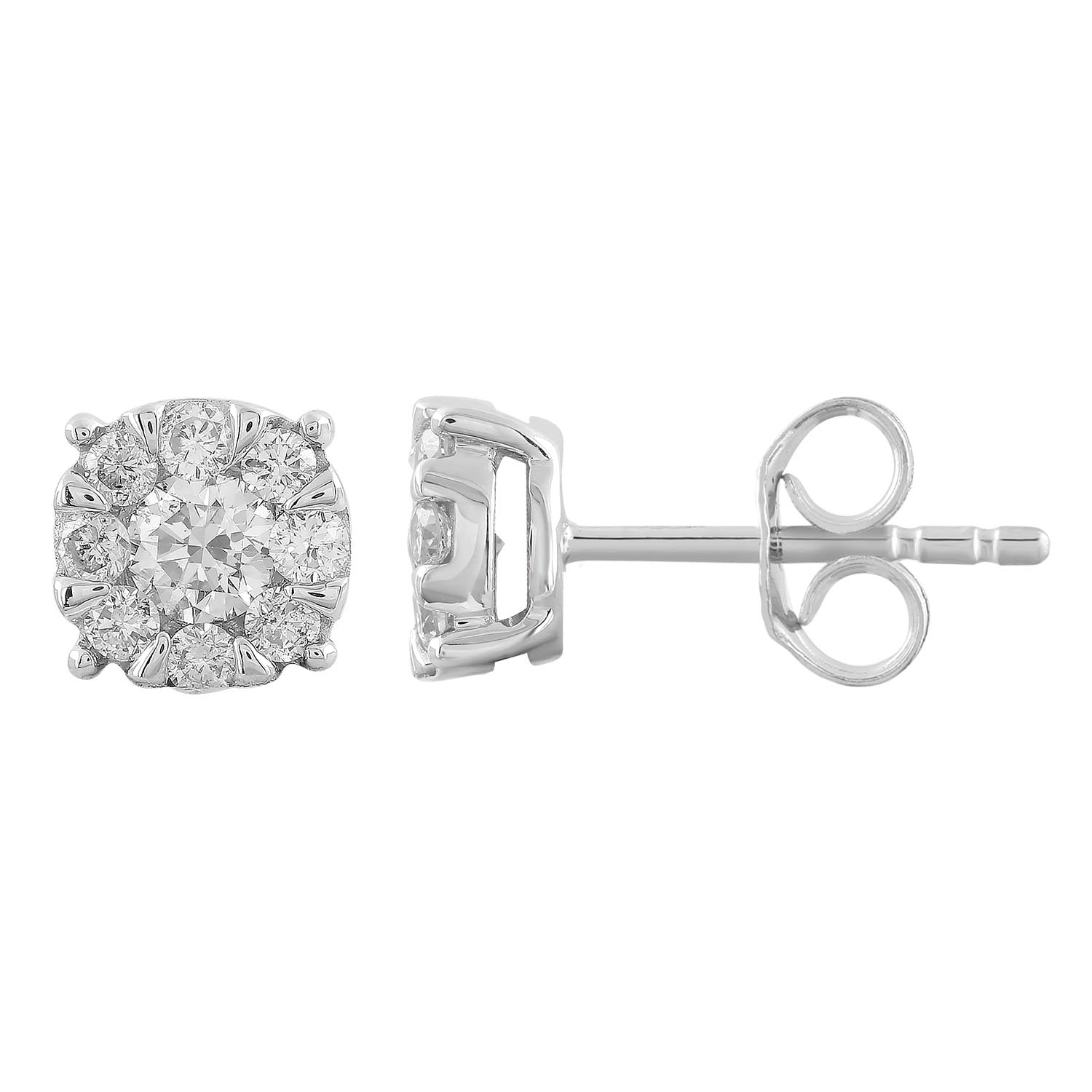 Stud Earrings with 0.33ct Diamonds in 9ct White Gold