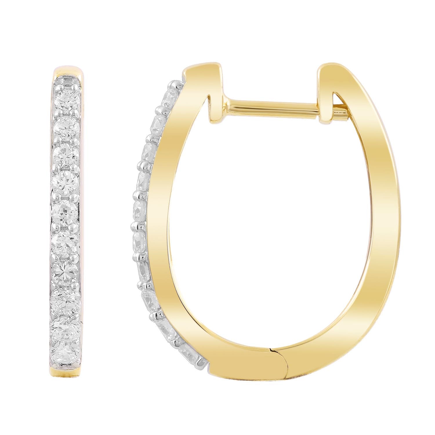 Huggie Earrings with 0.33ct Diamonds in 9ct Yellow Gold