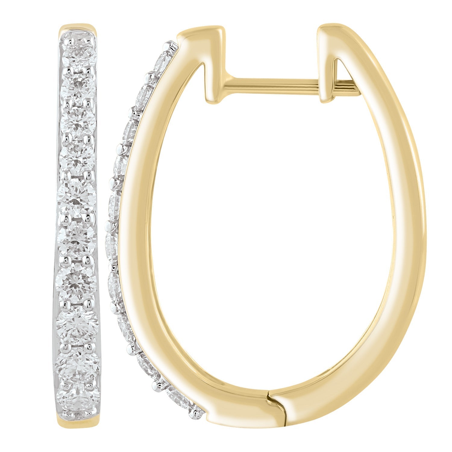 Huggie Earrings with 0.75ct Diamonds in 9ct Yellow Gold