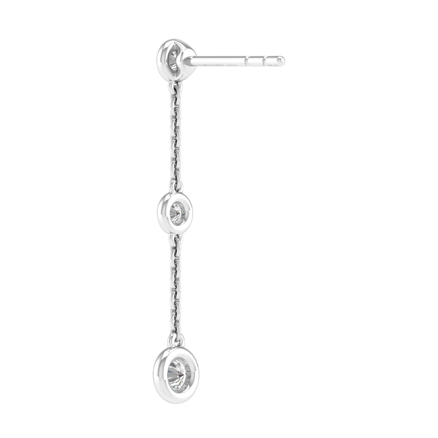Diamond Chain Earrings with 0.25ct Diamonds in 9ct White Gold