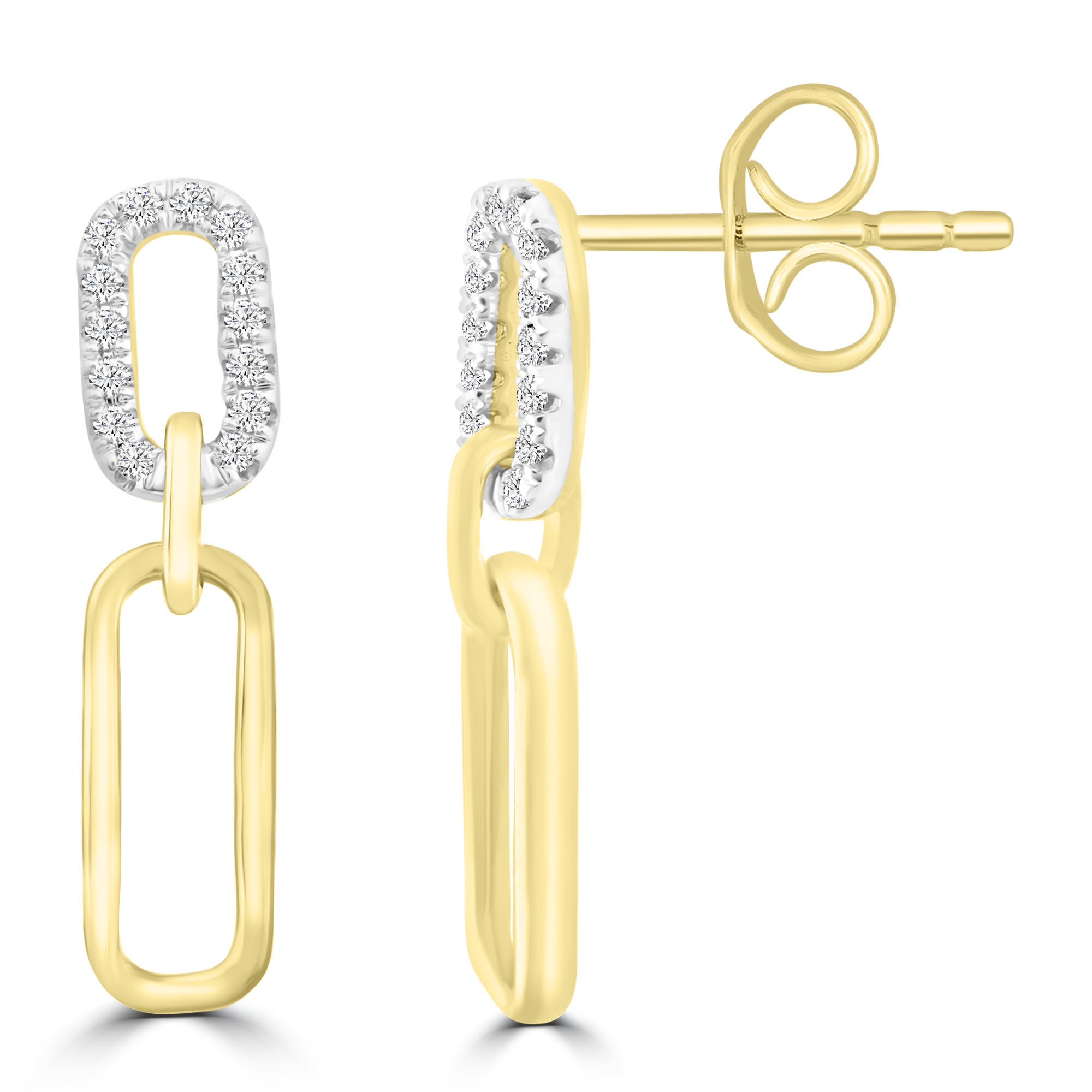 Diamond Earrings with 0.10ct Diamonds in 9ct Yellow Gold
