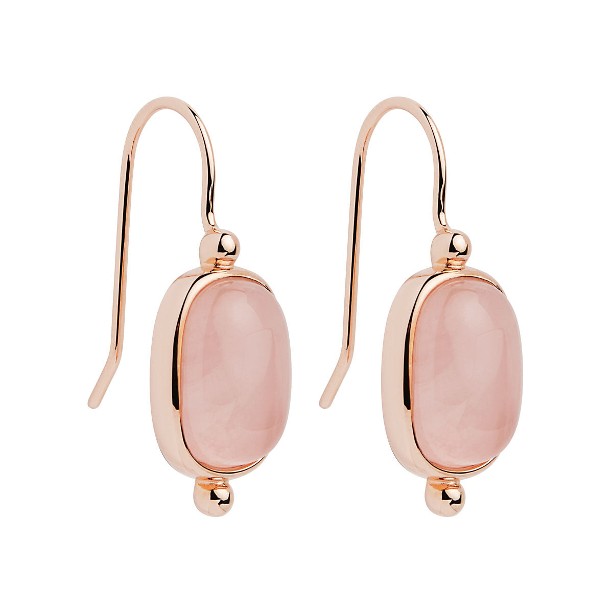 NAJO Fleur Rose Gold Rose Quartz Earrings