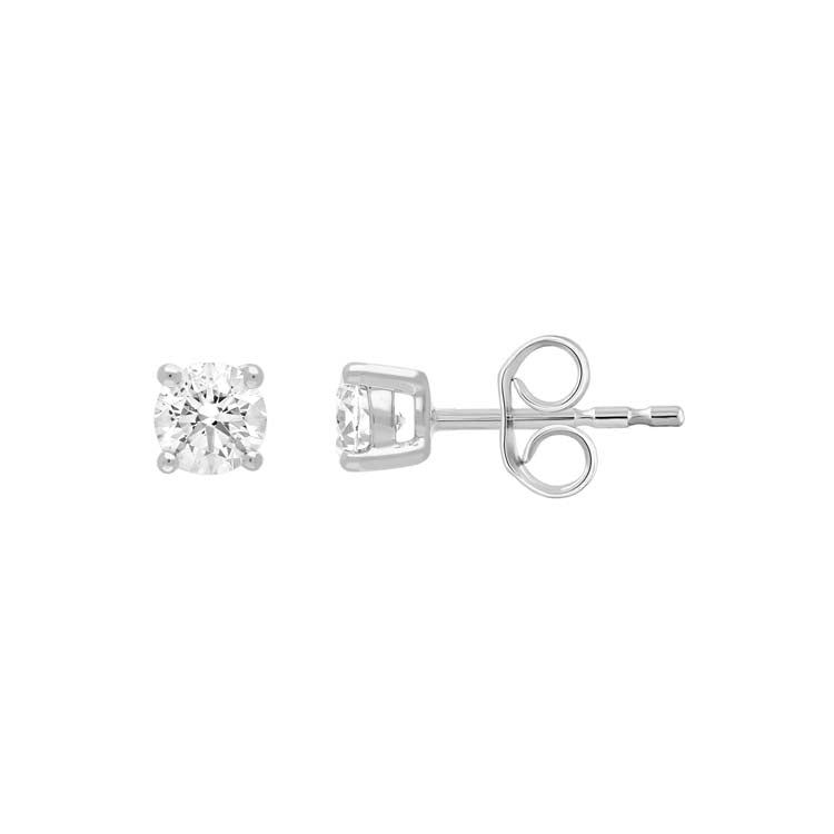 9ct White Gold 0.20ct Diamond Claw Stud Earrings