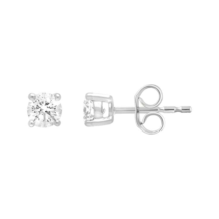 9ct White Gold 0.25ct Diamond Claw Stud Earrings