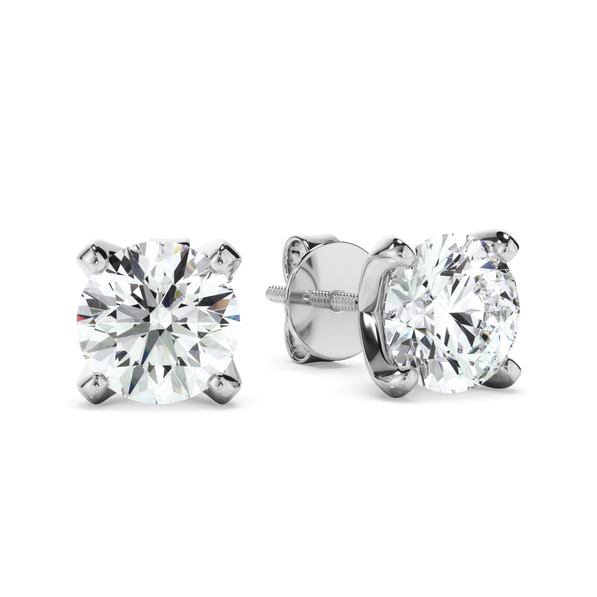 1ct Round Brilliant Cut Laboratory-Grown Diamond Stud Earrings
