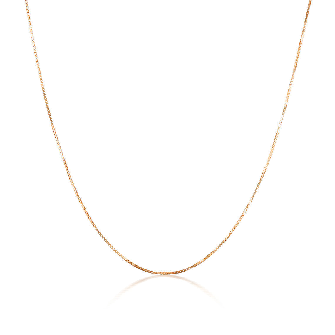Rose Gold 0.5mm Box Chain 42+3cm Extension in 9ct