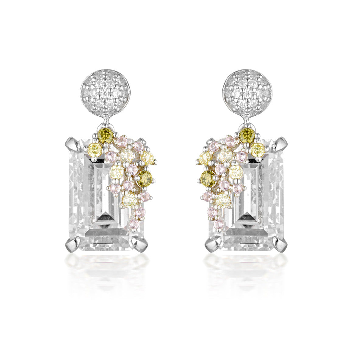 Summer Sorbet Bubblegum Blossom Multi Coloured Earrings Silver